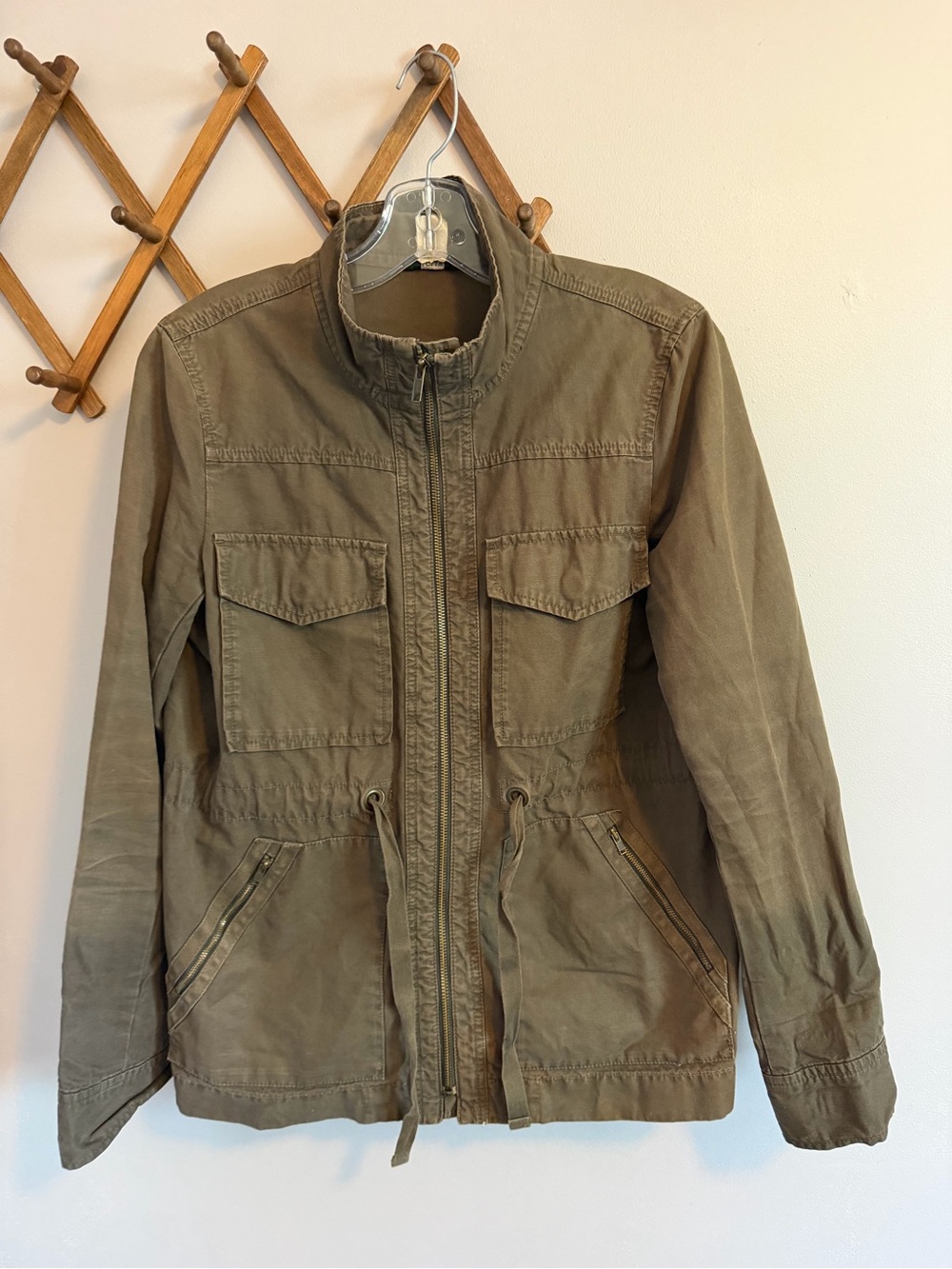 J.Crew Classic Military Utility Canvas Field Jacket Olive Green Size S